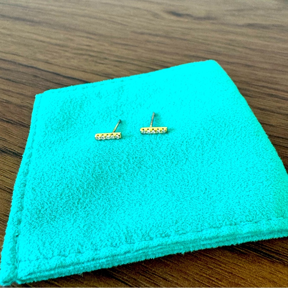 SOLD OUT! Authentic 18kt Gold Vermeil Pave Earrings Studs by MJewelers